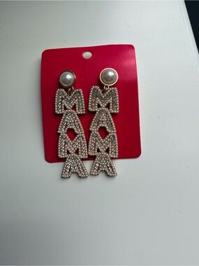 Beaded “Mama” earrings